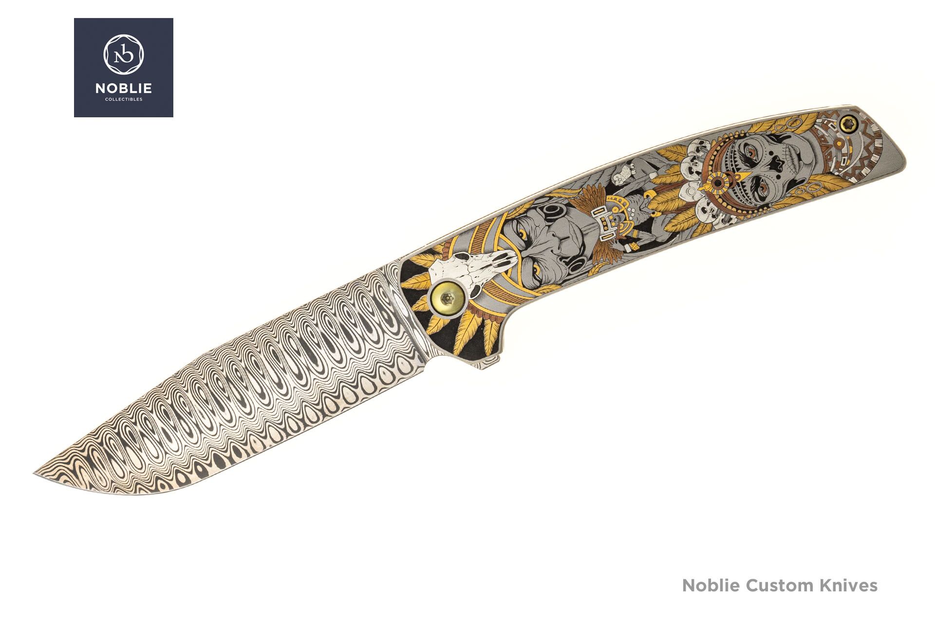 カスタムフォールディングナイフ写真集 Custom Folding Knives Custom Engraved Folder – Damasteel 62 HRC, Titanium