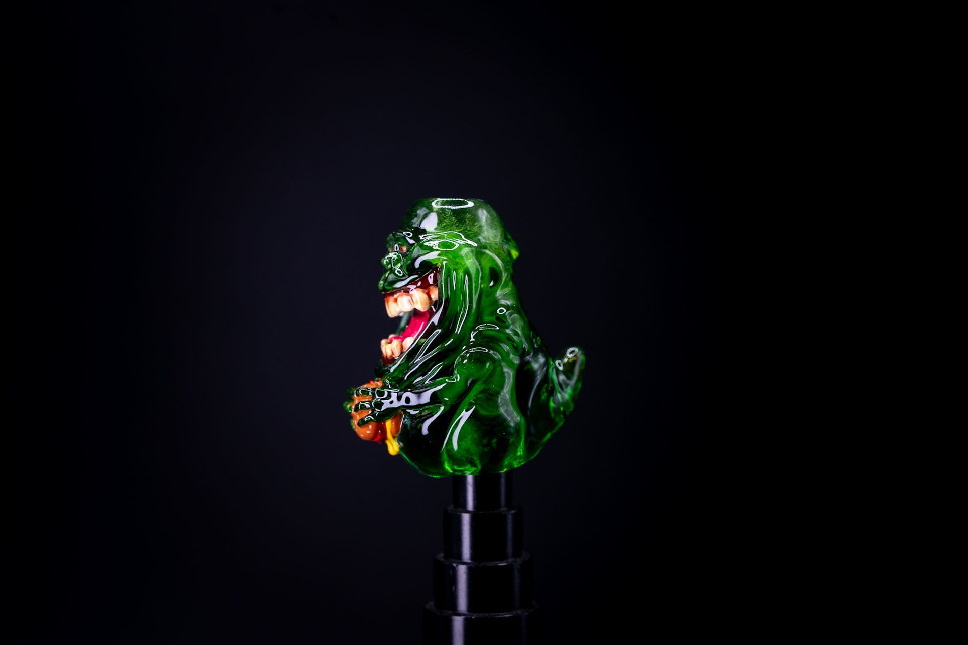 Slimer Paracord Bead – Hand-Painted Ghost Resin Bead