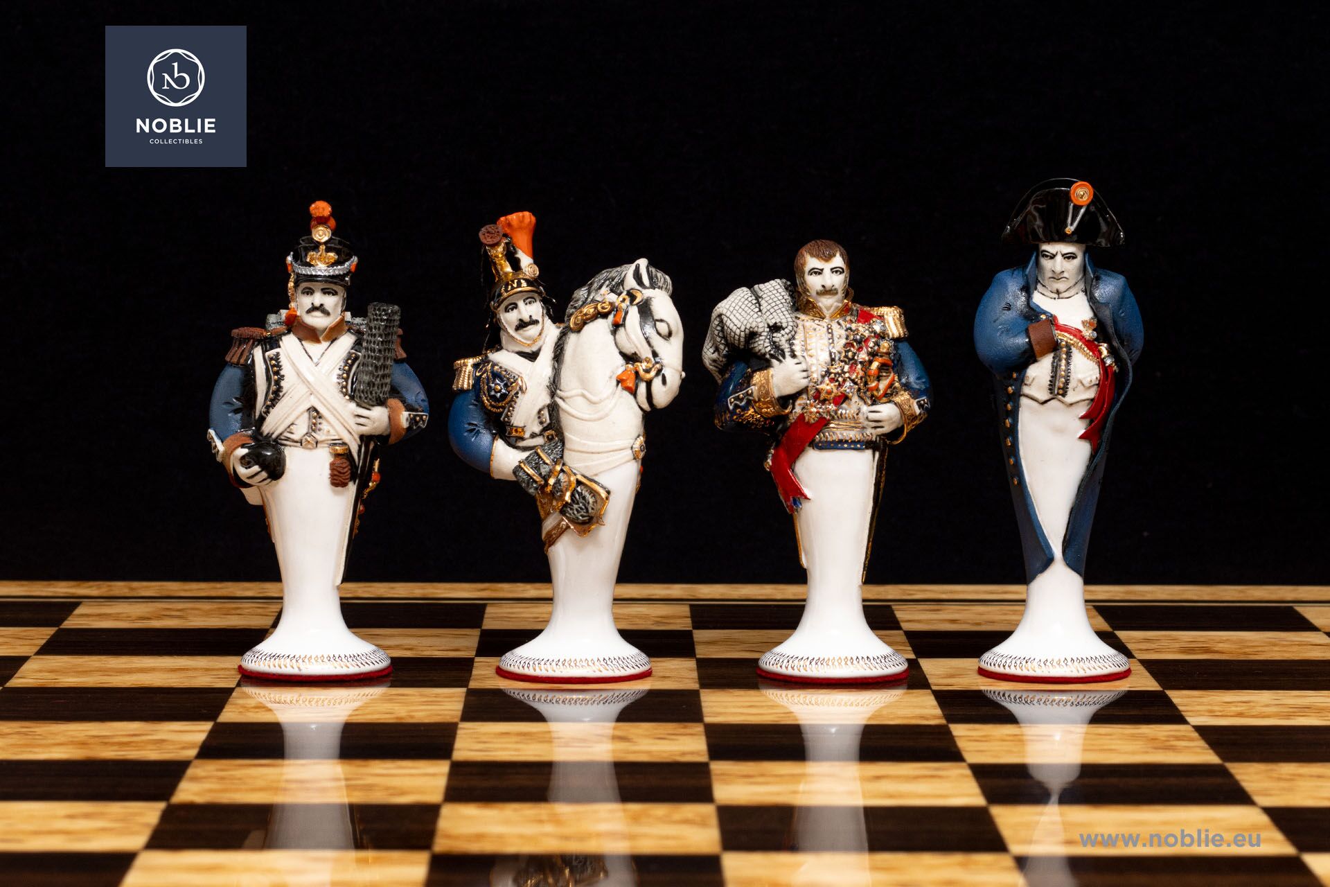 ナポレオン磁器チェス駒 | 手描き | Noblie