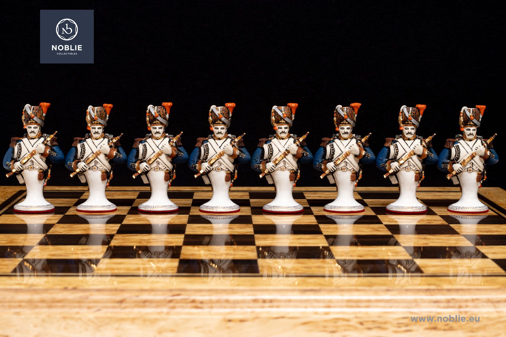 ナポレオン磁器チェス駒 | 手描き | Noblie