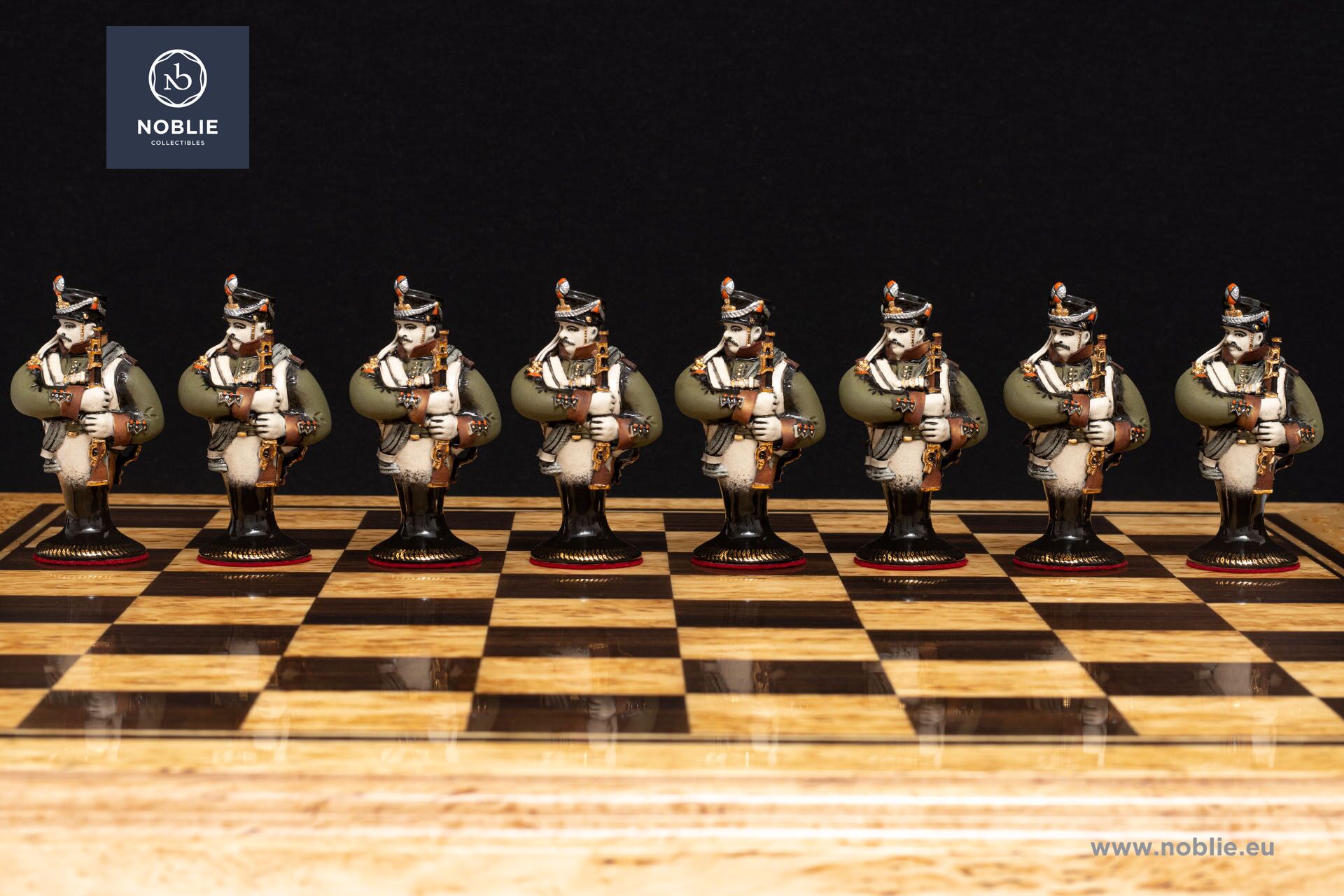 ナポレオン磁器チェス駒 | 手描き | Noblie