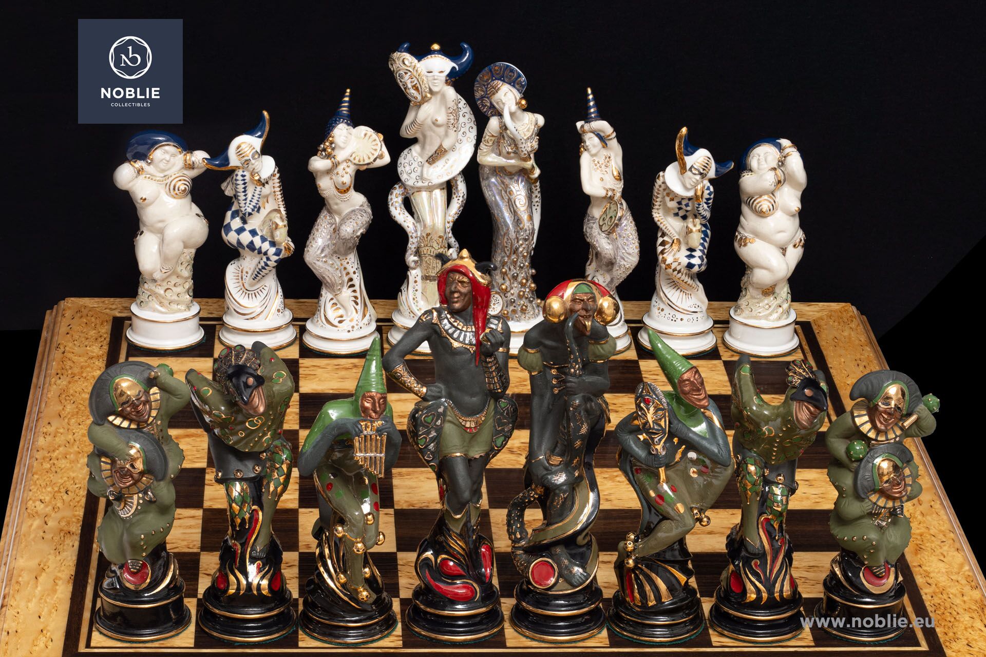 カーニバル 磁器チェスセット | 唯一無二 | Noblie